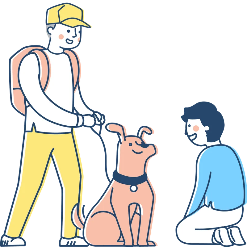 pet trainer illustration - TYR Protection Dogs